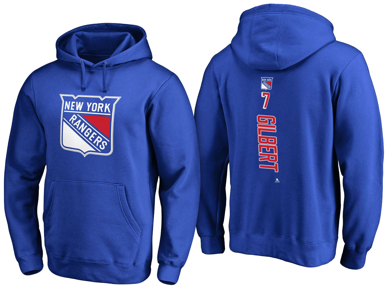 NHL Men New York Rangers #7 Gilbert blue Adidas Hoodie